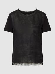 T-Shirt mit Fransen von Marc Cain Grau / Schwarz - 9