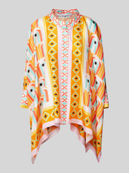 Relaxed Fit Seidenbluse mit Stehkragen - kg_46 von Herzensangelegenheit Orange - 9