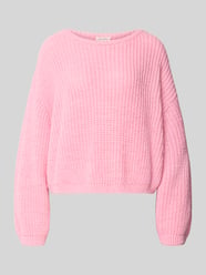 oversized gebreide pullover van linnenmix van American Vintage Fuchsia - 21