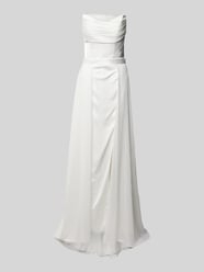 Abendkleid mit Wasserfall-Ausschnitt von Luxuar Beige - 4