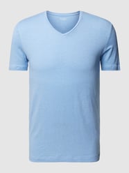 T-shirt z dekoltem w serek od OLYMP Level Five Niebieski - 42