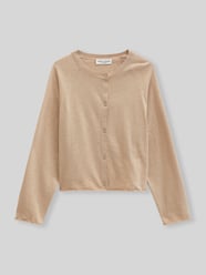 Relaxed Fit Strickjacke aus Baumwoll-Leinen-Mix von Marc O'Polo Beige - 38