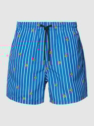 Badehose mit Streifenmuster Modell 'TED' von Only & Sons Blau - 4