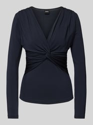 Longsleeve mit Knotendetail Modell 'Eulori' von BOSS Blau - 25