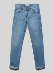 Slim Fit Jeans im 5-Pocket-Design Modell 'yoke' von Mango Blau - 45