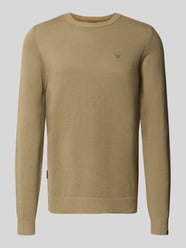 Sweter z dzianiny z okrągłym dekoltem i wyhaftowanym logo od PME Legend - 37