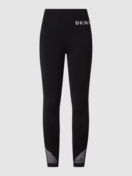 Leggings mit Label-Print von DKNY PERFORMANCE Grau / Schwarz - 38