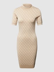 Knielanges Kleid in Ripp-Optik von Guess Beige - 3