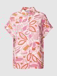 Overhemdblouse van viscose met all-over motief van JAKE*S STUDIO WOMAN Roze - 43