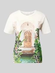 męski t-shirt w kroju regular fit z nadrukiem z motywem na całej powierzchni od Marc Cain - 8