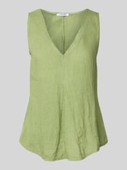 Regular Fit Leinenblusentop mit V-Ausschnitt Modell 'Lu44cia' von ZABAIONE - 16