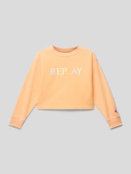 Bluza z nadrukiem z logo od Replay Pomarańczowy - 18