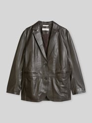 Regular Fit Longline Lederjacke aus Lammnappa von Marc O'Polo - 40