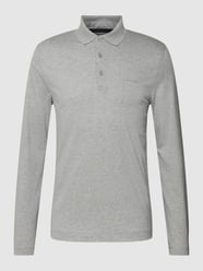 Poloshirt met labeldetail, model 'Longsleeves' van Pierre Cardin Grijs / zwart - 7