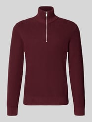Slim Fit Strickpullover aus reiner Baumwolle mit Troyer-Kragen von MCNEAL - 10