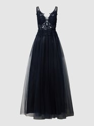 Abendkleid mit ornamentalen Stickereien von V.M. Grau - 46