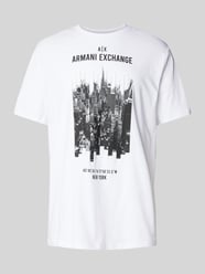 T-Shirt mit Label-Motiv-Print von ARMANI EXCHANGE Weiß - 9