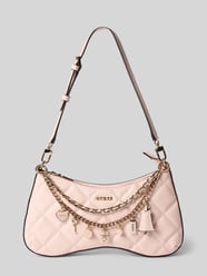 Torba na ramię z detal z logo model 'Libby' od GUESS Fuksjowy - 33