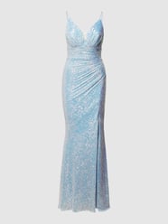 Avondjurk met pailletten van Mascara Blauw / turquoise - 13