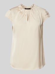 Blusenshirt mit gelegten Falten von comma Beige - 11