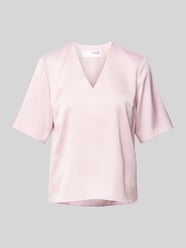 Regular fit blouseshirt met V-hals, model 'LENA' van Selected Femme Fuchsia - 17