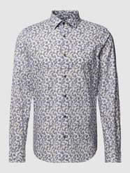 Slim fit vrijetijdsoverhemd met all-over motief, model 'MAtrostol' van Matinique Bruin - 4