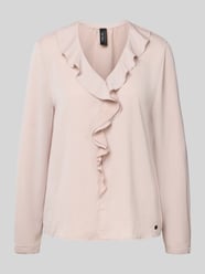 Regular Fit Bluse mit V-Ausschnitt und Volants von Marc Cain Beige - 8