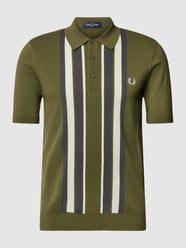 Poloshirt mit Brand-Stitching  Modell 'Striped Knitted Shirt' von Fred Perry Grün - 31