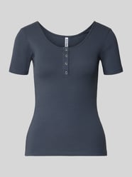 T-shirt met ribstructuur, model 'Kitte' van Pieces - 20