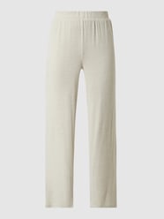 Gebreide broek met stretch, model 'Leoda' van Pieces Wit - 48