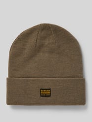 Beanie met labeldetail, model 'Effo' van G-Star Raw Bruin - 12