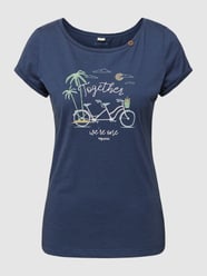 T-shirt met statementprint, model 'FLORAH PRINT ORGANIC' van Ragwear Blauw - 47