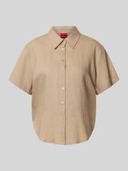 Bluzki z krótkim rękawem o kroju loose fit z mieszanka lnu i wiskozy model 'ENCANTADA' od HUGO - 12
