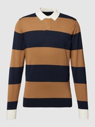 Poloshirt in langärmligem Design Modell 'STRIPED KNITTED RUGBY' von Tommy Hilfiger Blau / Türkis - 20