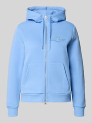 Bluza rozpinana z zamkiem błyskawicznym dwustronnym i wyhaftowanym logo od GANT - 47