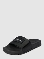 Slides mit Logo-Patch Modell 'VELCRO' von Calvin Klein Underwear Grau / Schwarz - 14