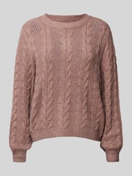 Gebreide pullover met ronde hals, model 'RUBINA' van Only Roze - 8