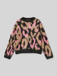 Sweter z dzianiny o kroju regular fit z abstrakcyjnym wzorem model ‘WILD’ od Only - 9