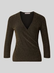 Schimmerndes Blusenshirt mit V-Ausschnitt von Christian Berg Woman Selection Gold - 46