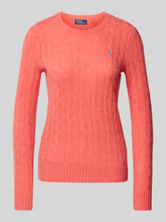 Pullover met kabelpatroon, model 'JULIANNA' van Polo Ralph Lauren Oranje - 6