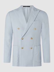 Shaped Fit Sakko aus Leinenmischung Modell 'Satino' von Windsor Blau / Türkis - 25