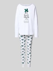 Regular fit pyjama met sierstrik, model 'Kuschelig' van LOUIS & LOUISA - 19