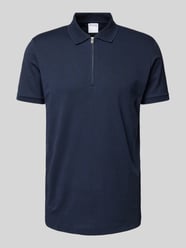 Poloshirt mit kurzem Reißverschluss Modell 'FAVE' von SELECTED HOMME Blau - 43