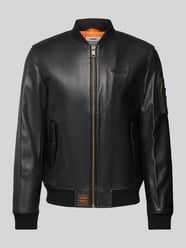 Jacke in Leder-Optik von Original Bombers Schwarz - 11