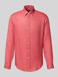 Koszula lniana o kroju regular fit z kołnierzykiem typu button down od Polo Ralph Lauren - 12
