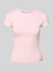 T-shirt z prążkowanym, okrągłym dekoltem model ‘Franka’ od LeGer - 15
