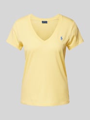 T-Shirt mit Logo-Stitching von Polo Ralph Lauren Gelb - 40