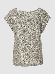 Blouseshirt van pure viscose met all-over motief van s.Oliver RED LABEL Groen - 41