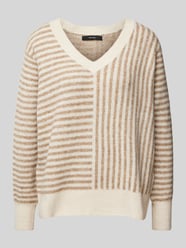 Comfort Fit Strickpullover mit zweifachem Streifenmuster Modell 'URANUS' von Vero Moda Beige - 14