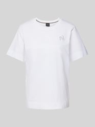 T-Shirt mit Label-Stitching Modell 'Elphi' von BOSS Weiß - 42